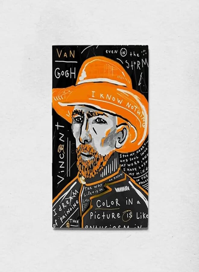 A5 notebook for writing, van gogh, orange